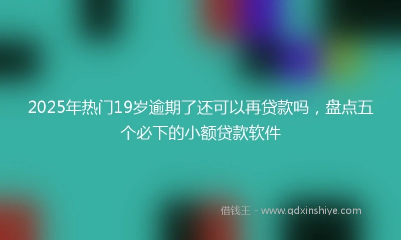 2025年热门19岁逾期了还可以再贷款吗，盘点五个必下的小额贷款软件