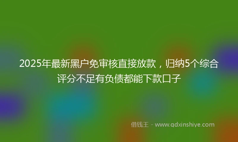 2025年最新黑户免审核直接放款，归纳5个综合评分不足有负债都能下款口子