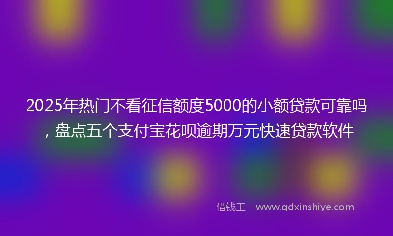 2025年热门不看征信额度5000的小额贷款可靠吗,盘点五个支付宝花呗逾期万元快速贷款软件