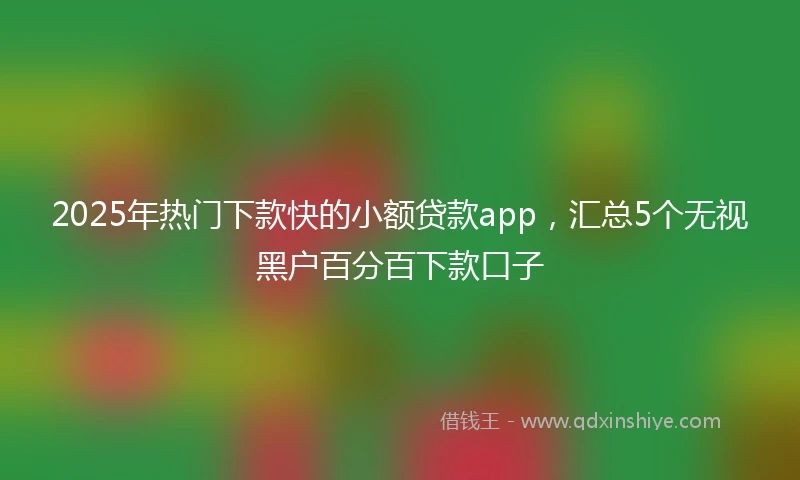 2025年热门下款快的小额贷款app，汇总5个无视黑户百分百下款口子