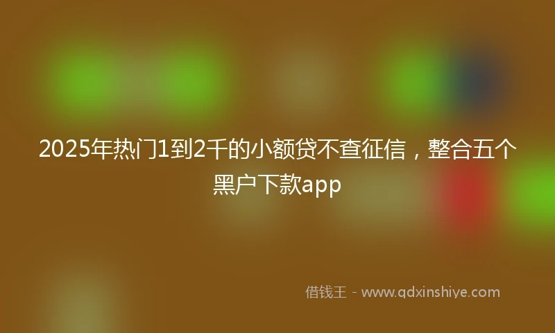 2025年热门1到2千的小额贷不查征信，整合五个黑户下款app