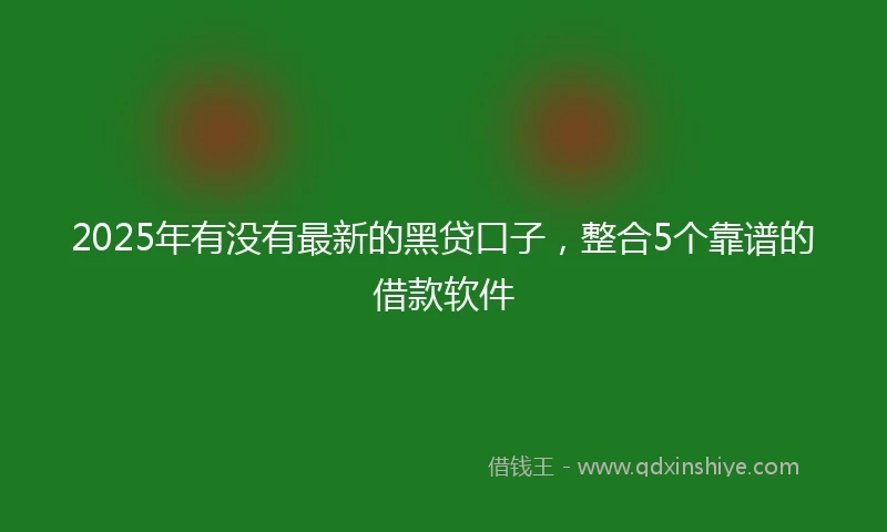 2025年有没有最新的黑贷口子，整合5个靠谱的借款软件