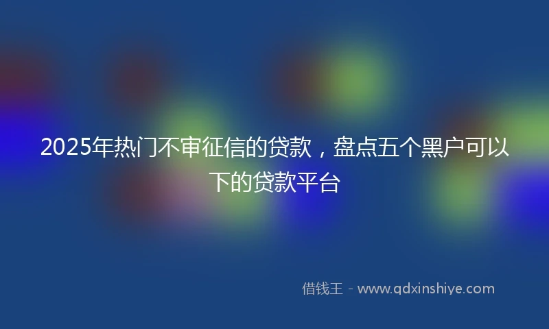 2025年热门不审征信的贷款，盘点五个黑户可以下的贷款平台