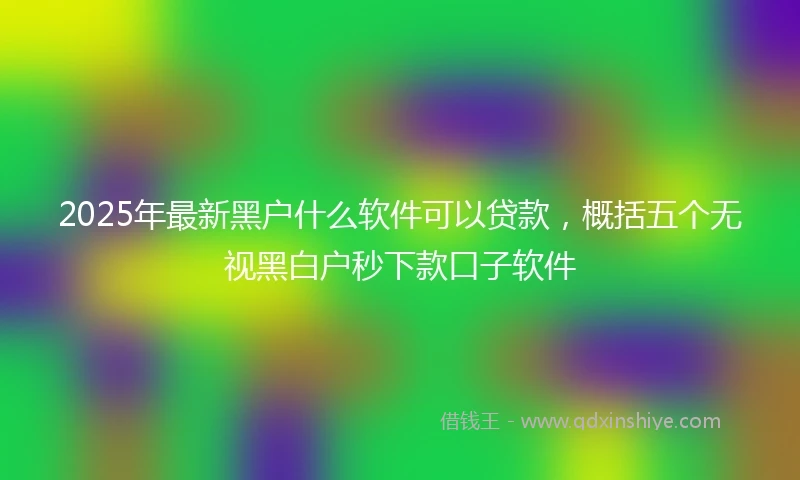 2025年最新黑户什么软件可以贷款，概括五个无视黑白户秒下款口子软件