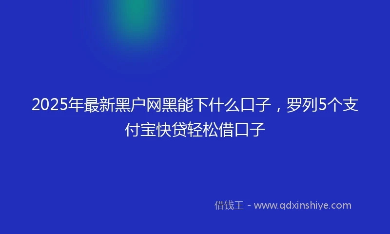 2025年最新黑户网黑能下什么口子，罗列5个支付宝快贷轻松借口子
