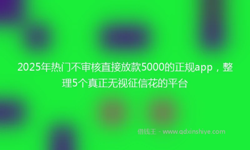 2025年热门不审核直接放款5000的正规app,整理5个真正无视征信花的平台