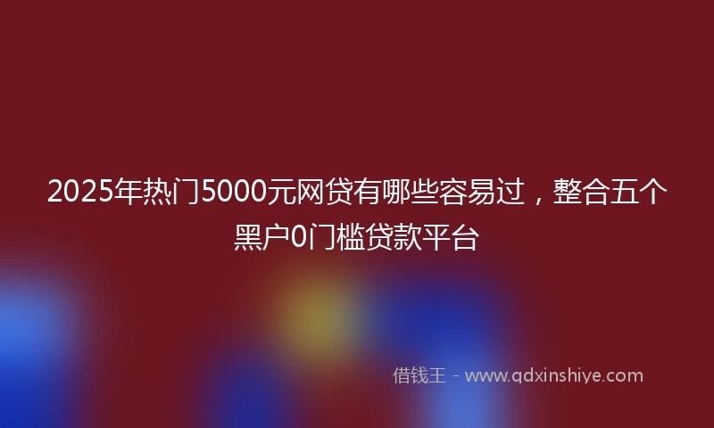 2025年热门5000元网贷有哪些容易过，整合五个黑户0门槛贷款平台
