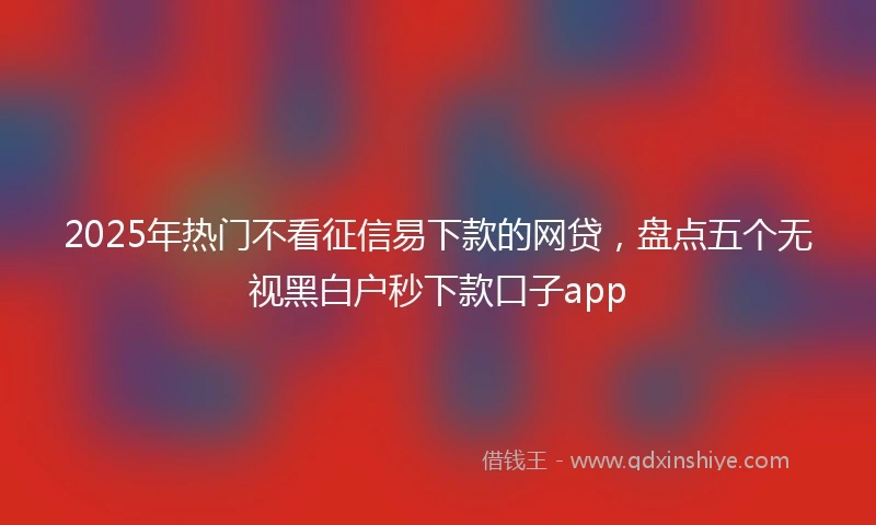 2025年热门不看征信易下款的网贷，盘点五个无视黑白户秒下款口子app