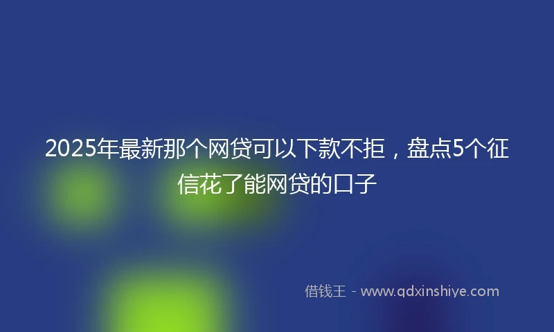2025年最新那个网贷可以下款不拒，盘点5个征信花了能网贷的口子