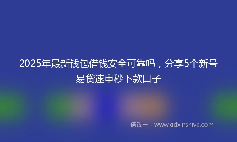 2025年最新钱包借钱安全可靠吗，分享5个新号易贷速审秒下款口子