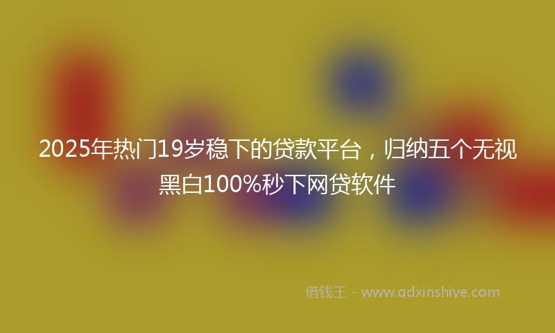 2025年热门19岁稳下的贷款平台，归纳五个无视黑白100%秒下网贷软件