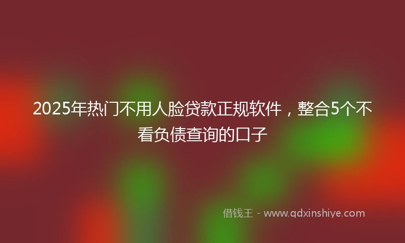 2025年热门不用人脸贷款正规软件，整合5个不看负债查询的口子