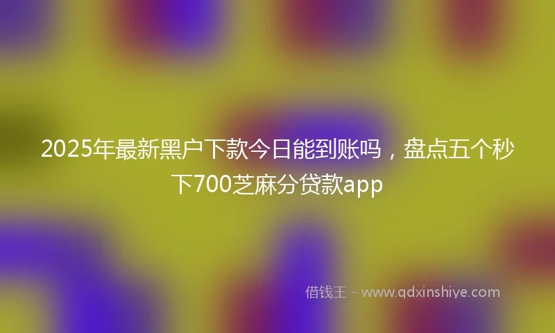 2025年最新黑户下款今日能到账吗，盘点五个秒下700芝麻分贷款app