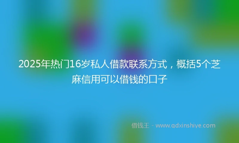 2025年热门16岁私人借款联系方式，概括5个芝麻信用可以借钱的口子