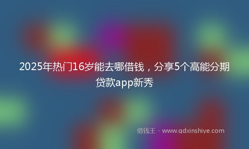 2025年热门16岁能去哪借钱,分享5个高能分期贷款app新秀
