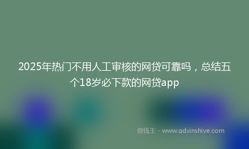 2025年热门不用人工审核的网贷可靠吗,总结五个18岁必下款的网贷app