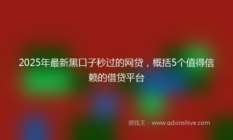 2025年最新黑口子秒过的网贷，概括5个值得信赖的借贷平台