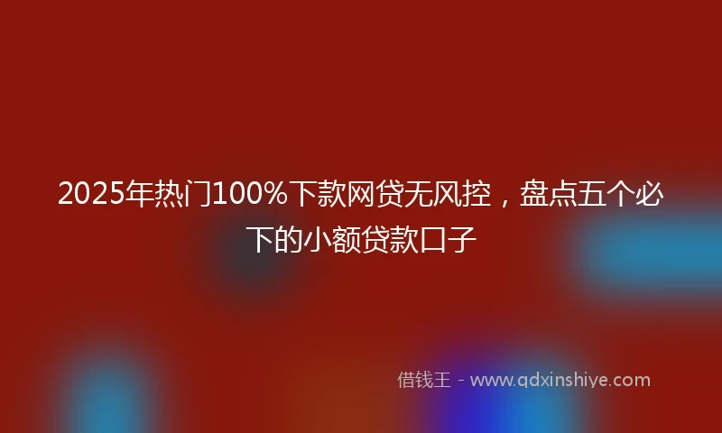 2025年热门100%下款网贷无风控，盘点五个必下的小额贷款口子