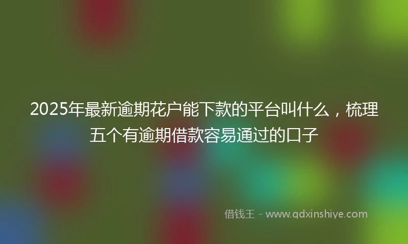 2025年最新逾期花户能下款的平台叫什么，梳理五个有逾期借款容易通过的口子
