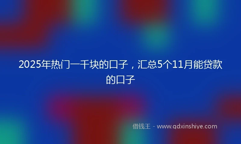 2025年热门一千块的口子，汇总5个11月能贷款的口子