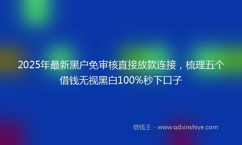 2025年最新黑户免审核直接放款连接，梳理五个借钱无视黑白100%秒下口子