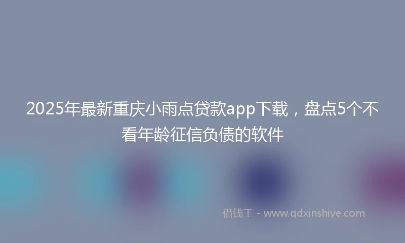 2025年最新重庆小雨点贷款app下载，盘点5个不看年龄征信负债的软件