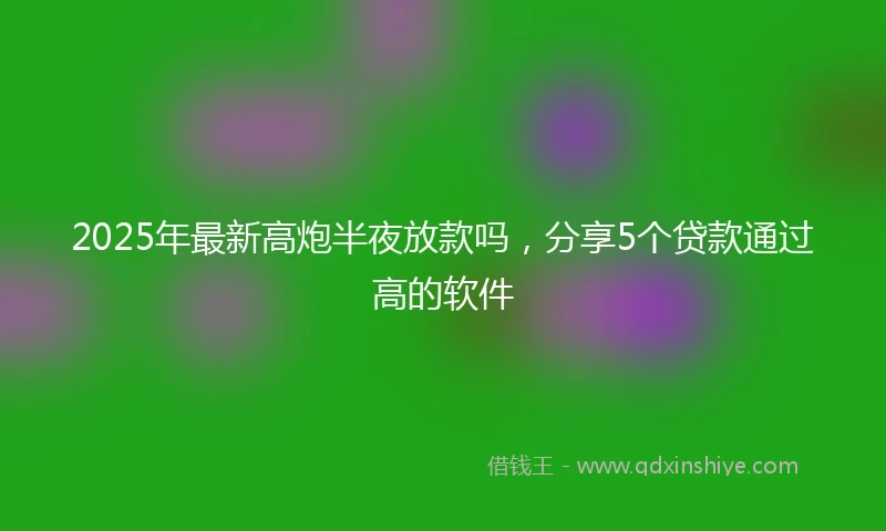 2025年最新高炮半夜放款吗，分享5个贷款通过高的软件