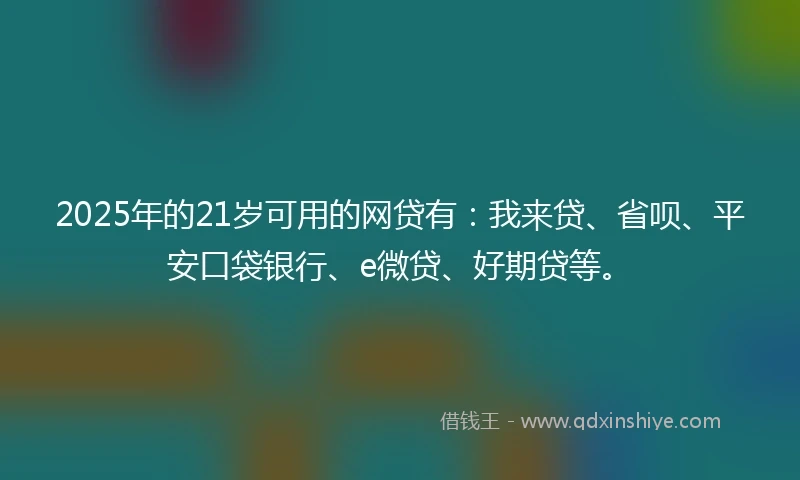2025年的21岁可用的网贷有：我来贷、省呗、平安口袋银行、e微贷、好期贷等。