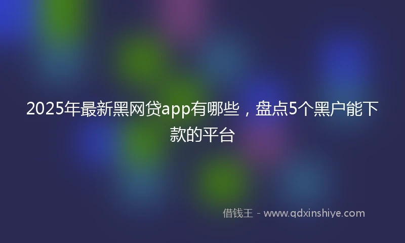 2025年最新黑网贷app有哪些，盘点5个黑户能下款的平台