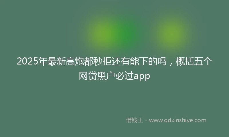 2025年最新高炮都秒拒还有能下的吗，概括五个网贷黑户必过app