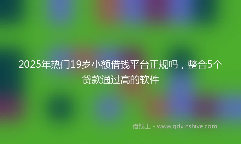 2025年热门19岁小额借钱平台正规吗，整合5个贷款通过高的软件