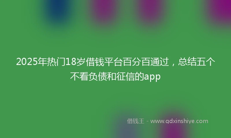 2025年热门18岁借钱平台百分百通过，总结五个不看负债和征信的app