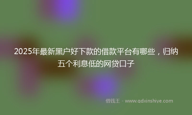 2025年最新黑户好下款的借款平台有哪些，归纳五个利息低的网贷口子