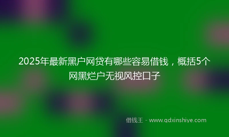 2025年最新黑户网贷有哪些容易借钱，概括5个网黑烂户无视风控口子