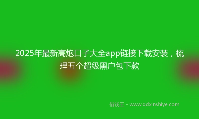 2025年最新高炮口子大全app链接下载安装，梳理五个超级黑户包下款