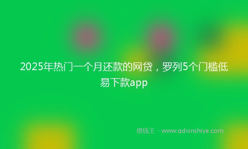 2025年热门一个月还款的网贷，罗列5个门槛低易下款app