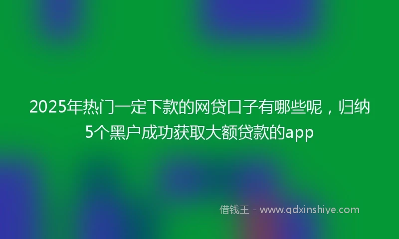2025年热门一定下款的网贷口子有哪些呢，归纳5个黑户成功获取大额贷款的app
