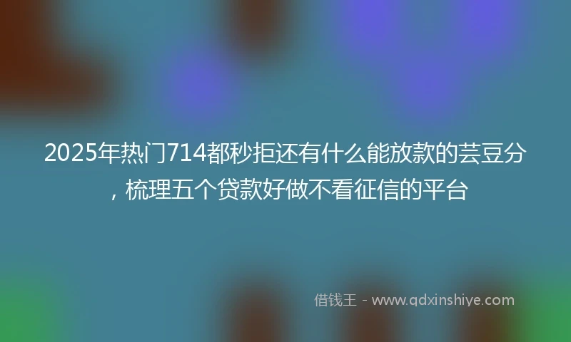 2025年热门714都秒拒还有什么能放款的芸豆分，梳理五个贷款好做不看征信的平台