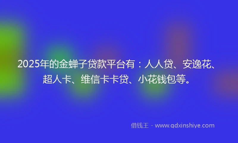 2025年的金蝉子贷款平台有:人人贷、安逸花、超人卡、维信卡卡贷、小花钱包等。