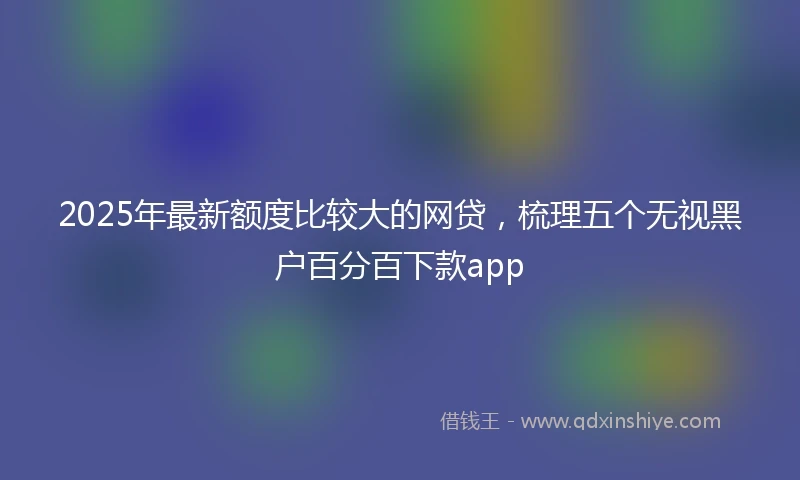 2025年最新额度比较大的网贷，梳理五个无视黑户百分百下款app