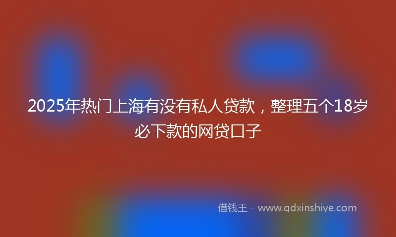 2025年热门上海有没有私人贷款，整理五个18岁必下款的网贷口子