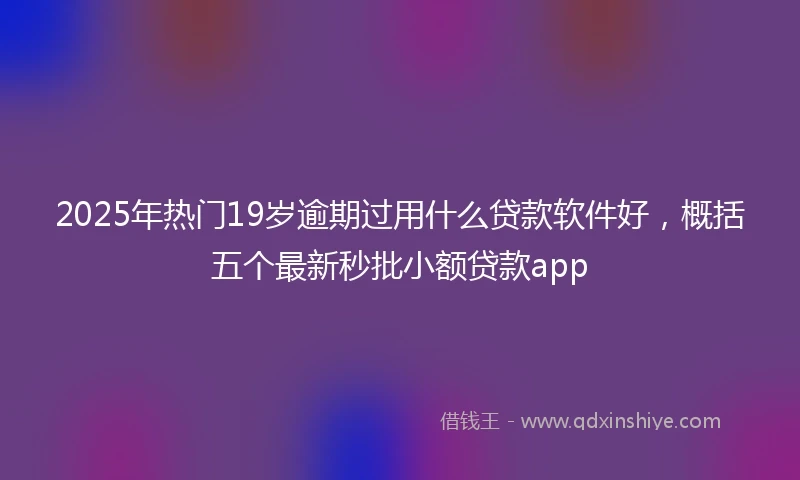 2025年热门19岁逾期过用什么贷款软件好，概括五个最新秒批小额贷款app