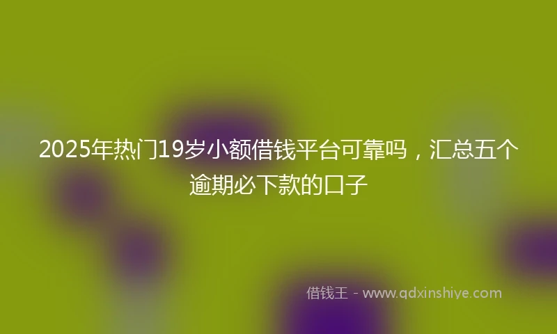 2025年热门19岁小额借钱平台可靠吗，汇总五个逾期必下款的口子