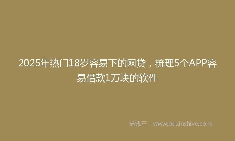 2025年热门18岁容易下的网贷,梳理5个APP容易借款1万块的软件