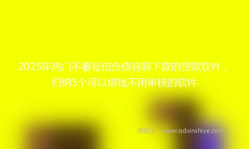 2025年热门不看征信负债容易下款的贷款软件,归纳5个可以借钱不用审核的软件