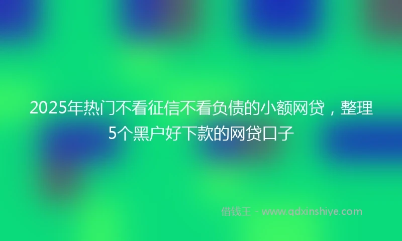 2025年热门不看征信不看负债的小额网贷，整理5个黑户好下款的网贷口子