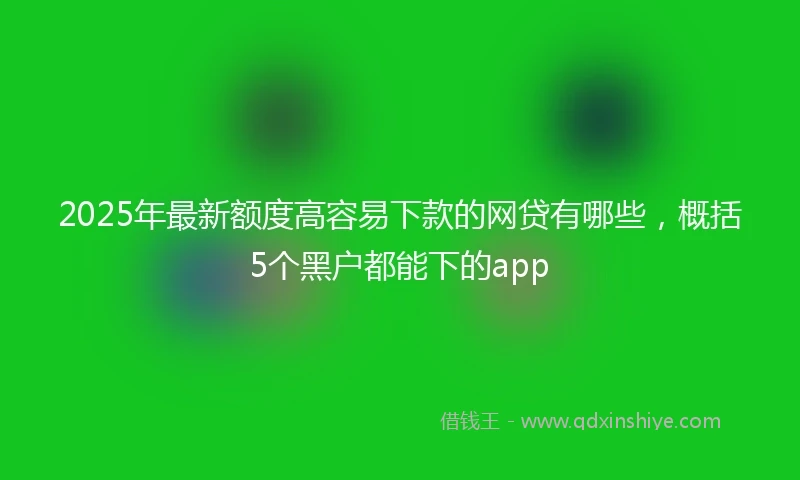 2025年最新额度高容易下款的网贷有哪些，概括5个黑户都能下的app