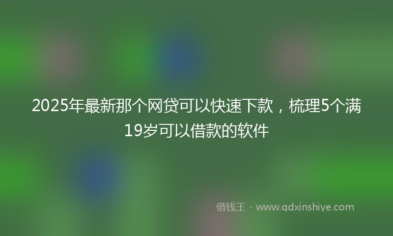 2025年最新那个网贷可以快速下款,梳理5个满19岁可以借款的软件