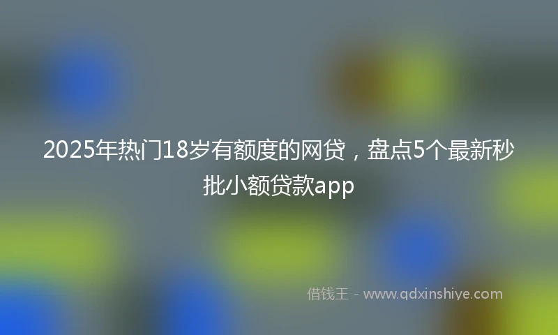 2025年热门18岁有额度的网贷，盘点5个最新秒批小额贷款app
