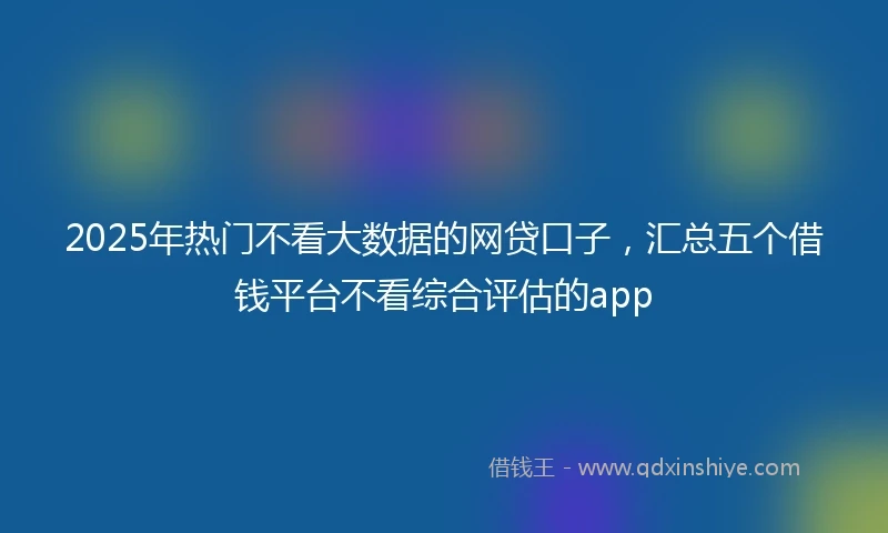 2025年热门不看大数据的网贷口子，汇总五个借钱平台不看综合评估的app
